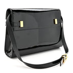 Patent Small Manhattan Shoulder Bag Black