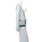 Shiny Calfskin Puzzle Fold Pouch Vetiver