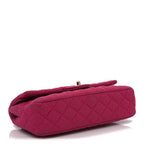 Tweed Quilted Medium Double Flap Fuchsia