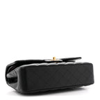 Lambskin Quilted Medium Double Flap Black