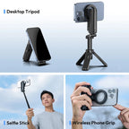 Magnetic Phone Tripod with Wireless Grip and Selfie Stick for iPhone 16, 15, 14, 13 Pro and Pro Max