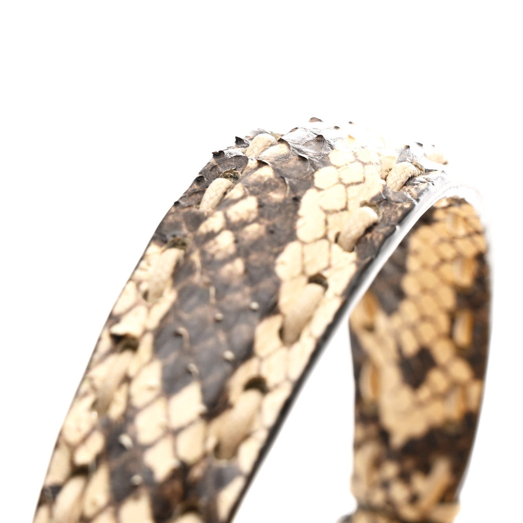 Cuoio Romano Snakeskin Selleria Mini Peekaboo Iconic Satchel White Stone