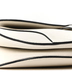 Grained Calfskin Saddle Bag White