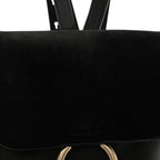 Suede Calfskin Medium Faye Backpack Black