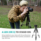 Movo MV-T5 Full-Size Aluminum Tripod with Video Pan Head