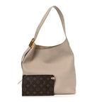 Grained Calfskin Low Key Hobo MM Limestone