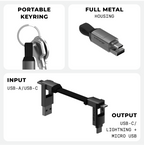 inCharge® 6 - 15W, 6in1 keyring cable