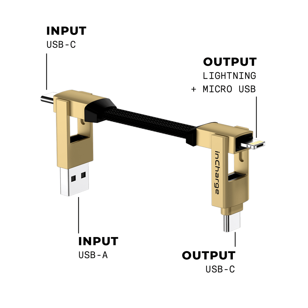 inCharge® 6 - 15W, 6in1 keyring cable