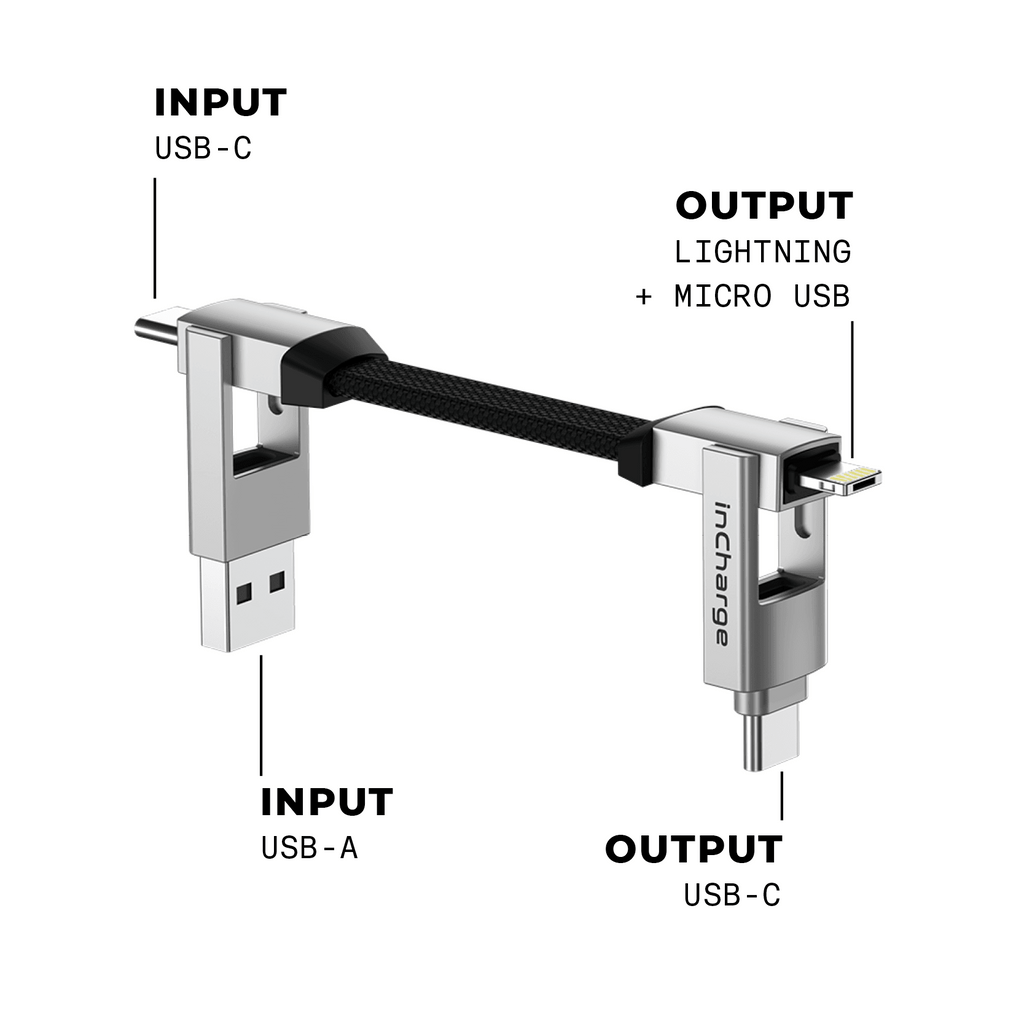 inCharge® 6 - 15W, 6in1 keyring cable