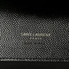 Grain De Poudre Matelasse Chevron Monogram Cassandre Flap Pouch Black