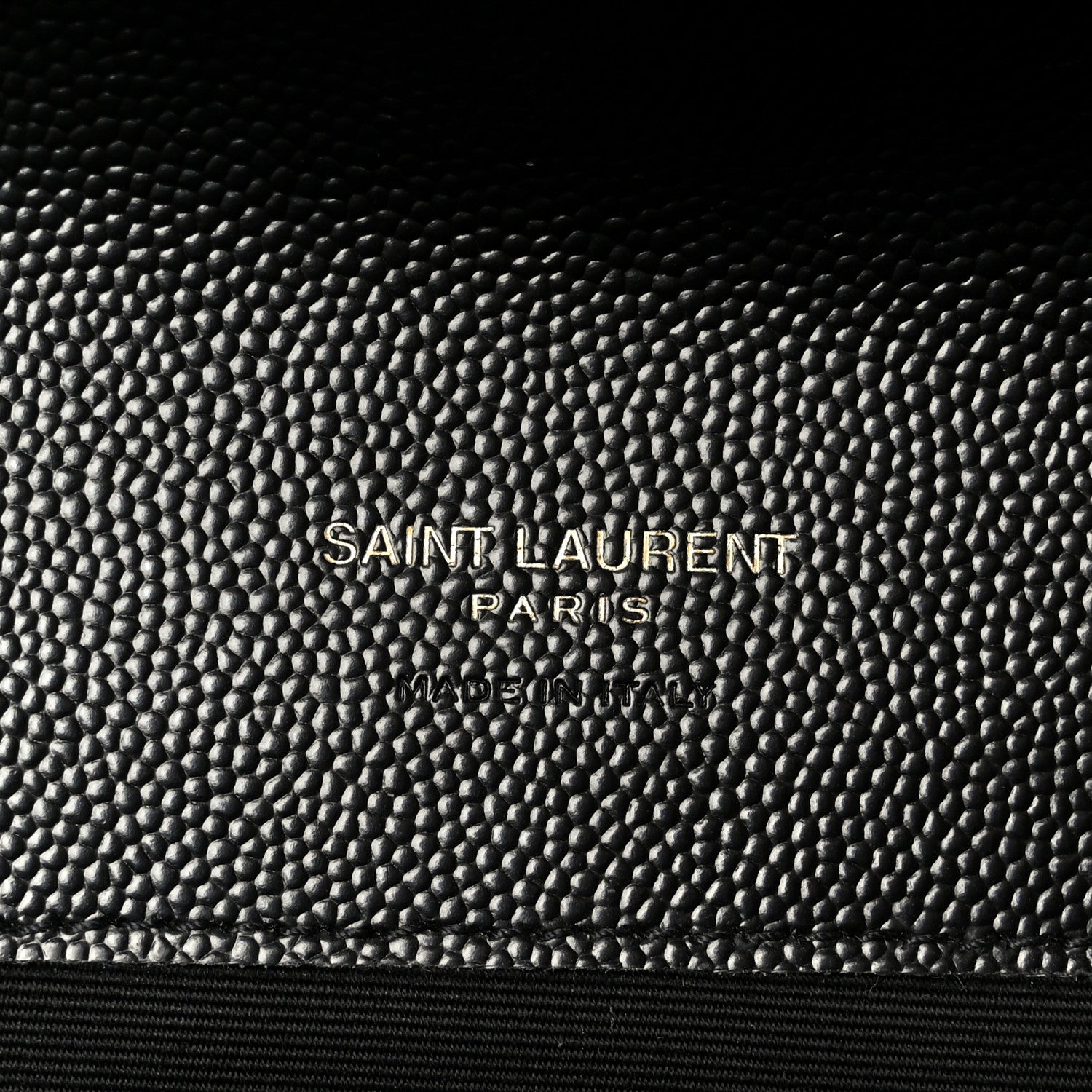 Grain De Poudre Matelasse Chevron Monogram Cassandre Flap Pouch Black