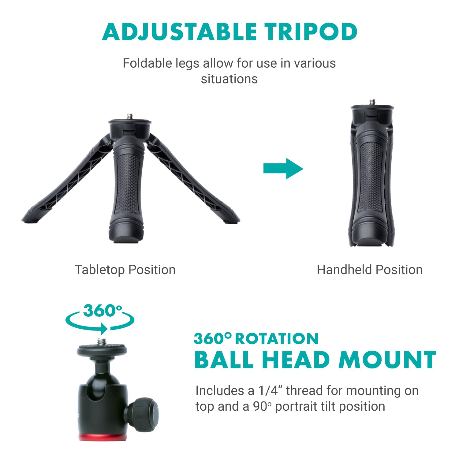 Movo USB-C Vlogging Kit for iPhone 15 and up with Fullsize Tripod