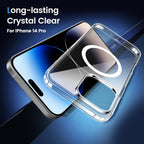 Entronix [Magnetic] Case Compatible with iPhone 14 Pro - [Hard Back] Thick Clear