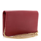 Dollar Calfskin Mini GG Marmont Chain Wallet Hibiscus Red