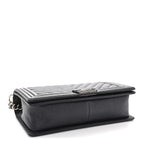 Caviar Chevron Quilted New Medium Boy Flap Dark Navy Blue