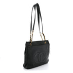 Caviar CC Flap Shoulder Bag Black