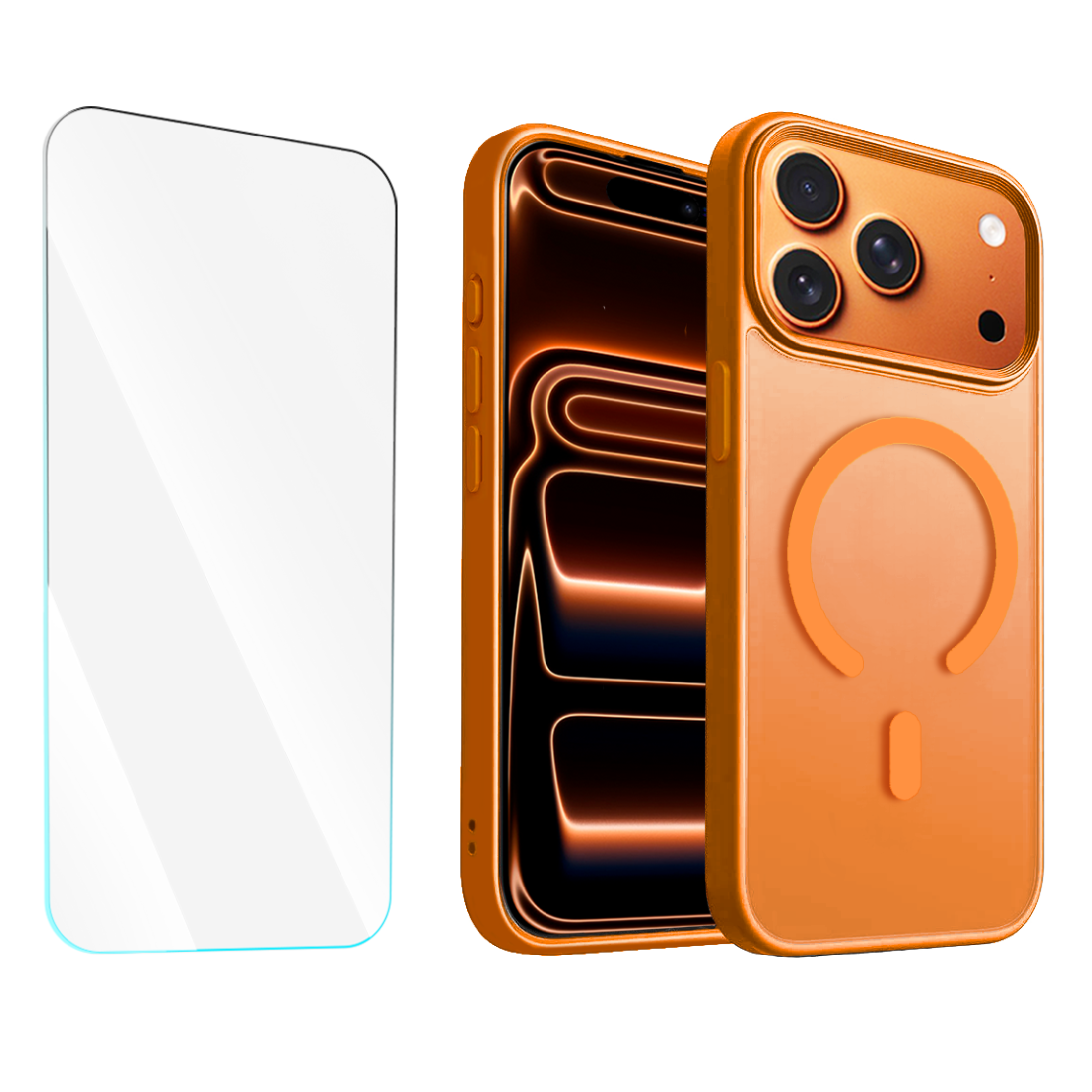 Entronix Bundle Compatible with iPhone 17 Pro Max - [Magnetic] Translucent Matte Case & 1 Clear Screen Protector