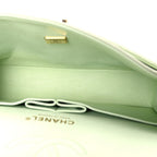 Caviar Quilted Small Double Flap Light Green