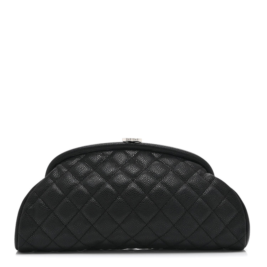 Caviar Quilted Timeless Clutch Black