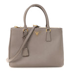 Saffiano Lux Large Galleria Double Zip Tote Argilla