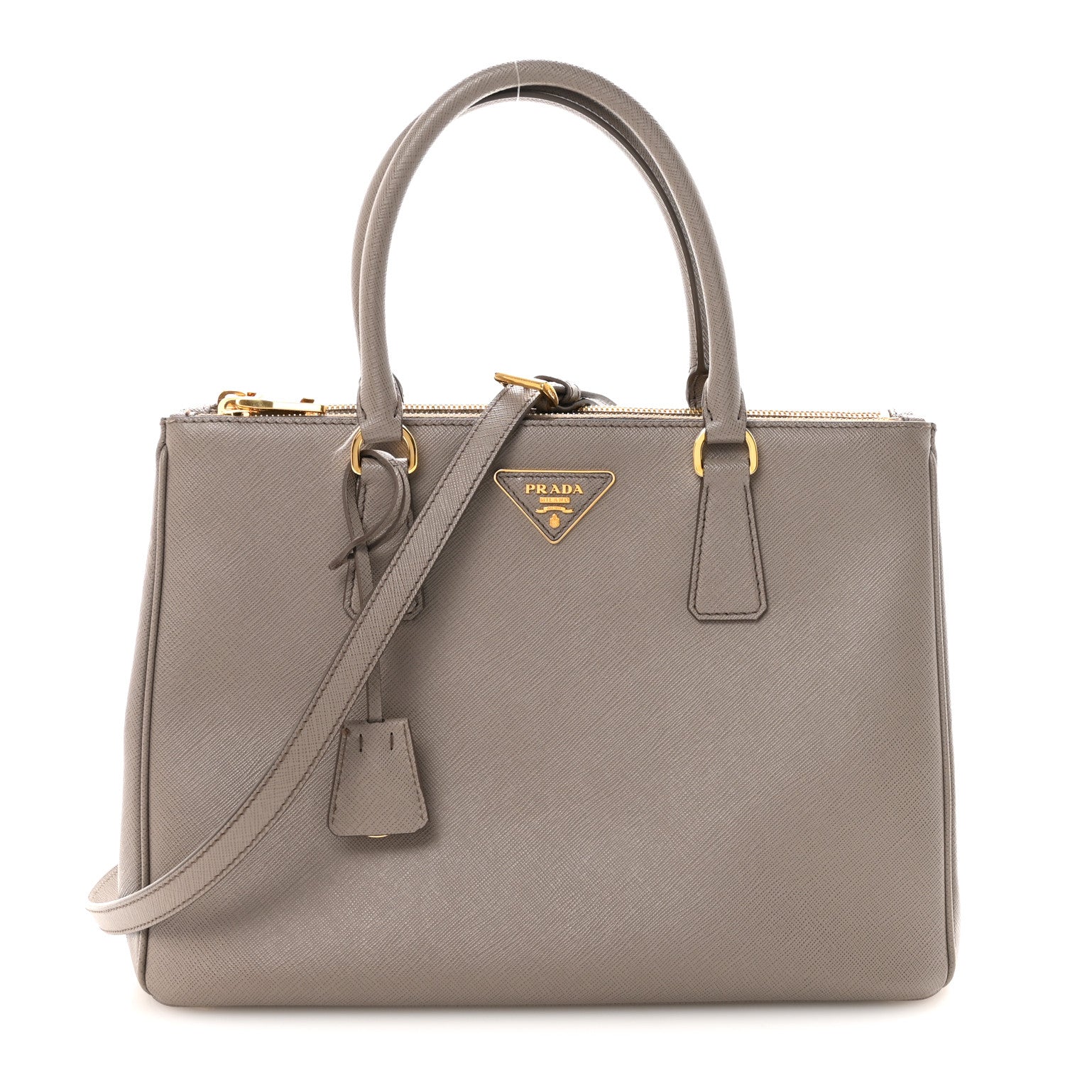 Saffiano Lux Large Galleria Double Zip Tote Argilla
