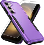 Entronix Bundle Compatible with Galaxy S24 Plus - Soft-Touch Dual-Layer Case & 1 Clear Screen Protector