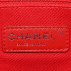 Suede Quilted Whipstitch Flap Red