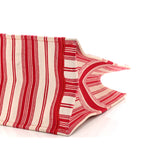 Canvas Embroidered Mykonos Large Striped Book Tote Red