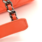 Lambskin Quilted Large Chanel 19 Flap Orange
