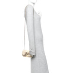 Calfskin Spikes Sweety Charity Shoulder Bag Beige