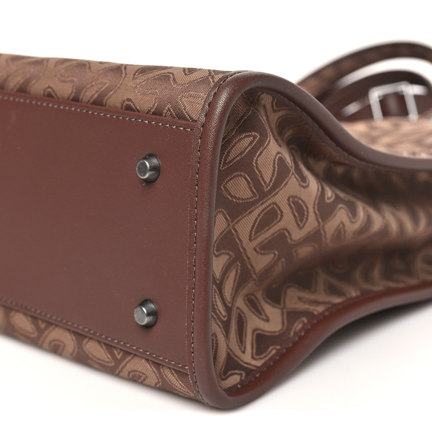 Monogram Jacquard Medium Shopping Bag Chocolate
