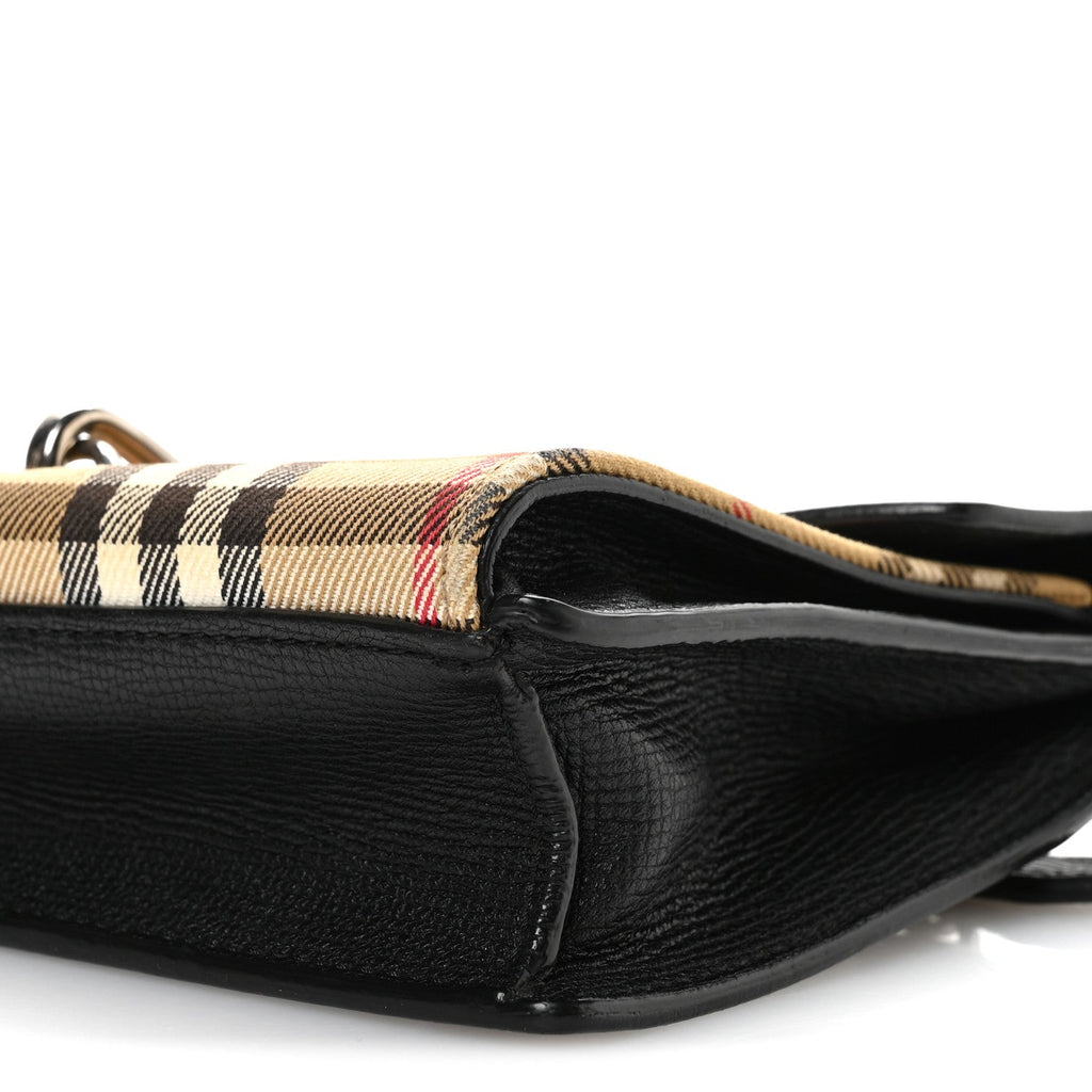Derby Calfskin House Check Small Macken Crossbody Bag Black Archive Beige