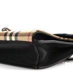 Derby Calfskin House Check Small Macken Crossbody Bag Black Archive Beige