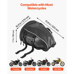 Motorcycle Tail Bag, 10 L Motorcycle Rear Seat Bag with Waterproof Rain Cover, Outdoor Sports Motorbike Luggage Storage Trunk Rack Backpack Handbag with Shoulder Strap and Inner Pocket, Black