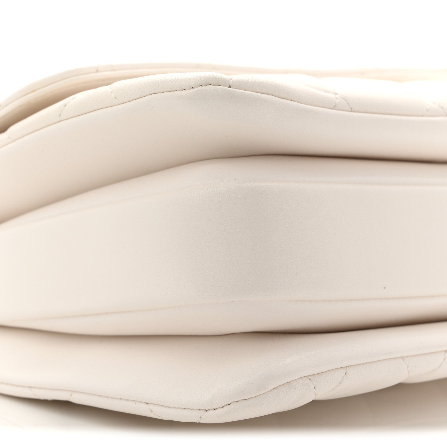 Lambskin Lacquered Quilted Small Trendy CC Dual Handle Flap Bag White