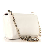 Naplak Patent Calfskin Monochrome Small Loubi54 Shoulder Bag White