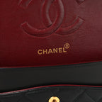 Lambskin Quilted Medium Double Flap Black