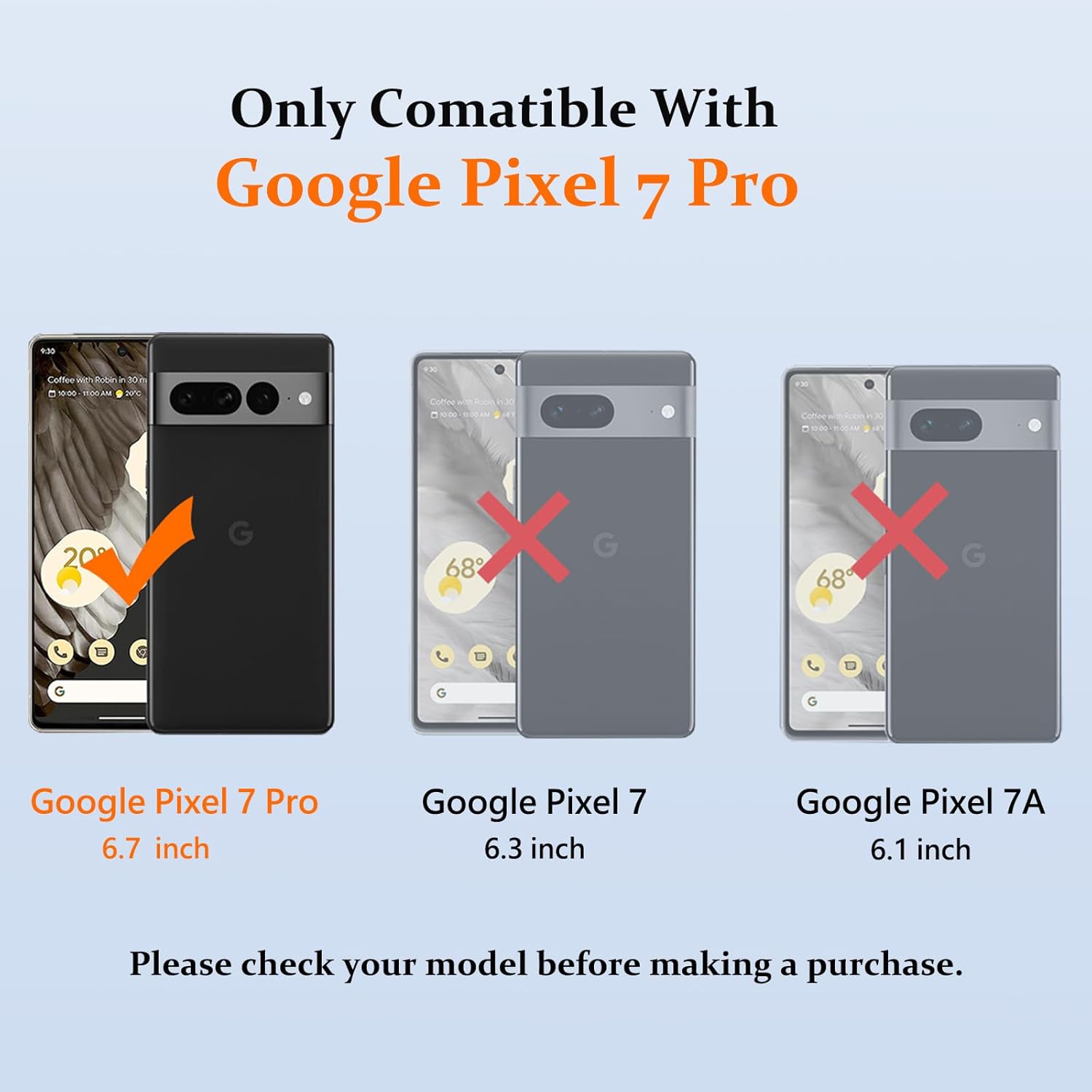 Entronix Clear Screen Protector Compatible with Pixel 7 Pro - 2 Piece Combo