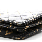 Calfskin Quilted Graffiti Pyramid Wallet On Chain WOC Black