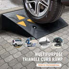 Rubber Curb Ramp 2 Pack, 4.3" Rise Height Heavy-Duty 33069 lbs/15 T Capacity Threshold Ramps, Driveway Ramps with Stable Grid Structure for Cars, Wheelchairs, Bikes, Motorcycles