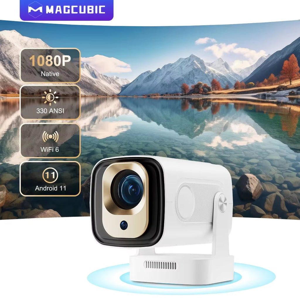HY310 Auto Focus Mini Outdoor Projector - 1080P Native 4K, 330 ANSI Lumens, Android 11, WiFi 6, Bluetooth 5.4, with Air Mouse