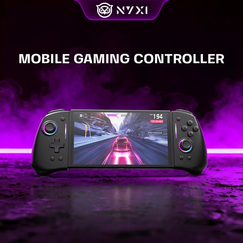 Wireless Ergonomic Game Controller with RGB Lighting for Nintendo Switch - Black