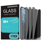 Entronix Anti-Spy Privacy Screen Protector Compatible with iPhone 15 Pro Max - 3-Piece Combo