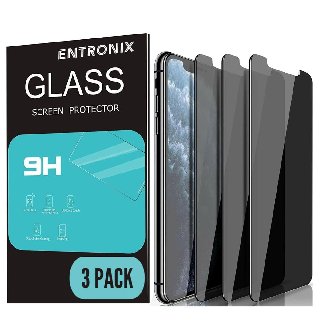 Entronix Anti-Spy Privacy Screen Protector Compatible with iPhone 15 Plus - 3-Piece Combo