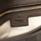 GG Supreme Monogram Textured Dollar Calfskin Web Medium Blondie Top Handle Shoulder Flap Bag Beige Ebony New Acero