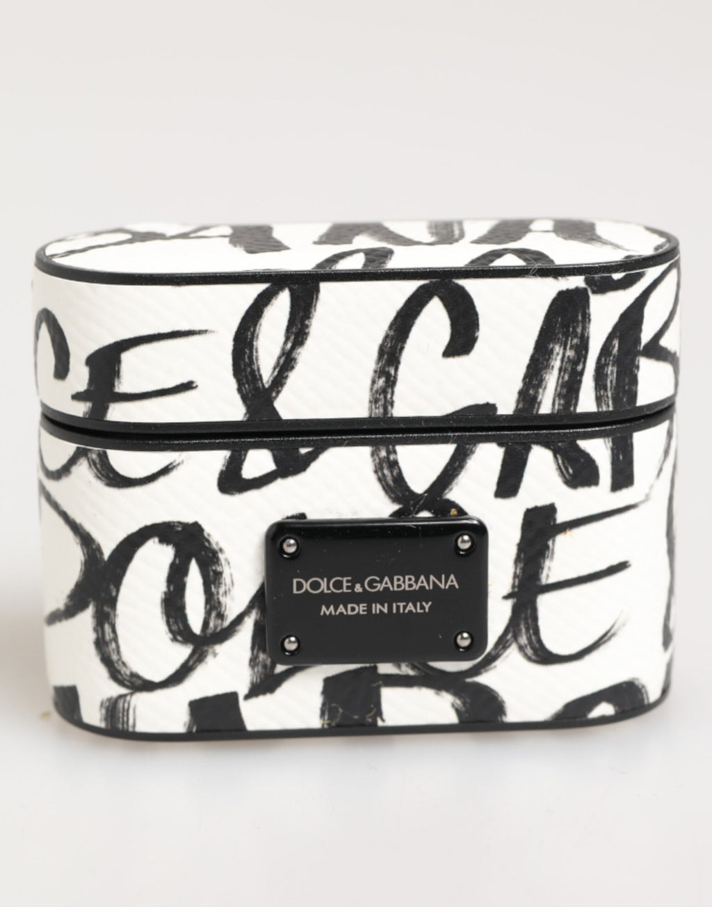 Dolce & Gabbana  Leather Monogram Print Logo Holder Airpods Case
