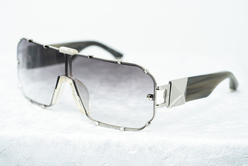 Giles Deacon Sunglasses Shield Silver and Grey