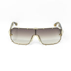 Giles Deacon Sunglasses Shield Tortoise Shell and Brown
