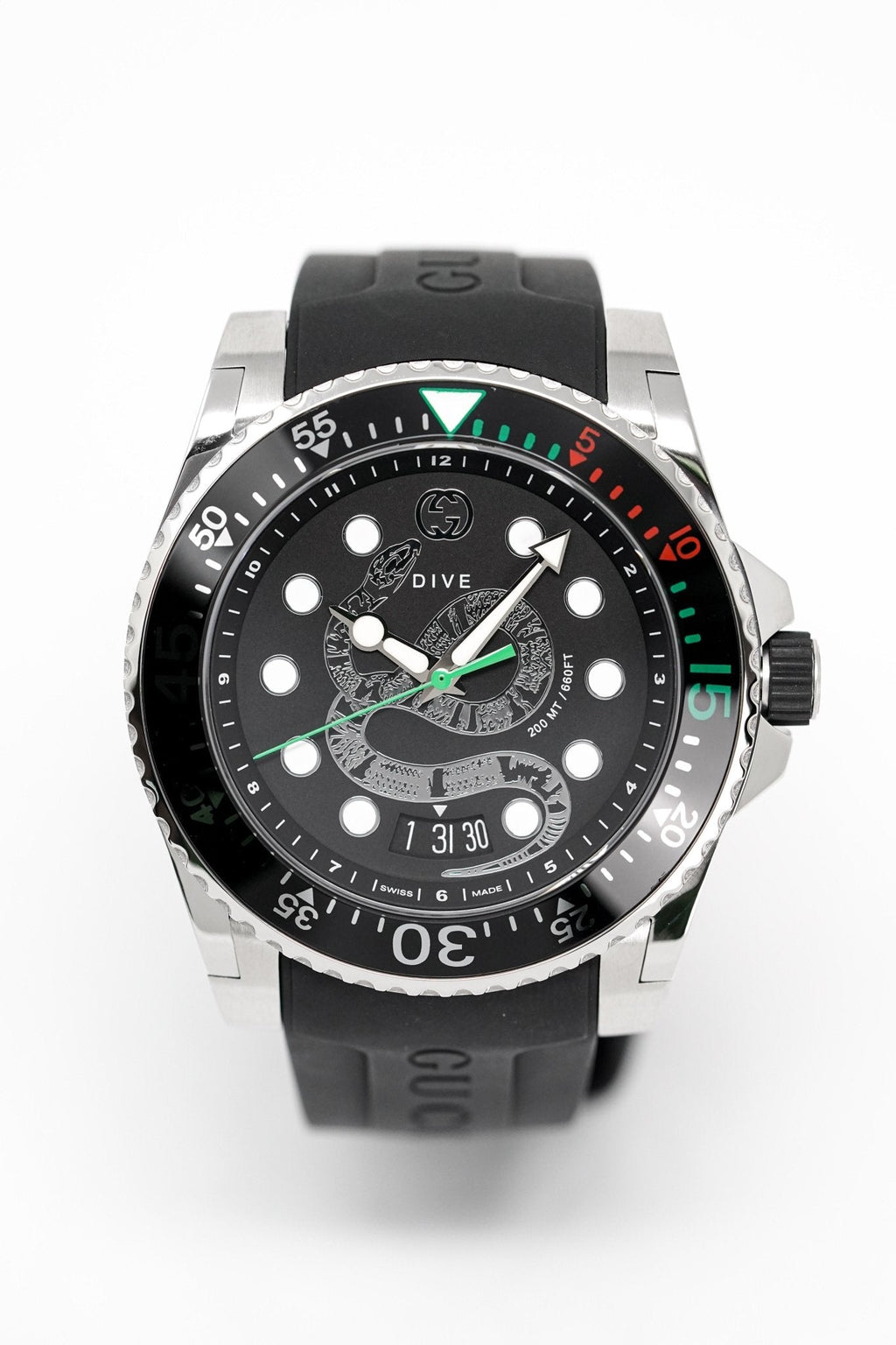 Gucci Watch Dive Men's 45mm Snake Silver