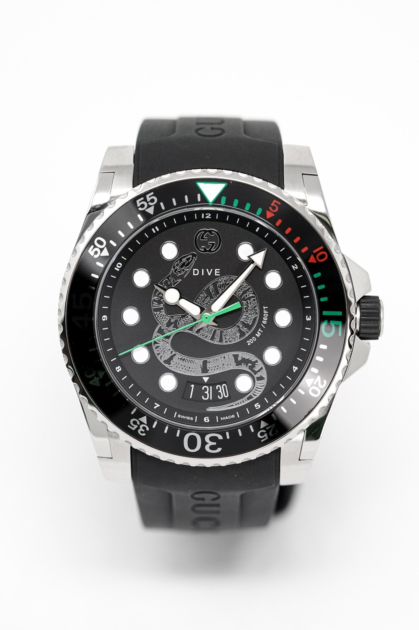 Gucci Watch Dive Men's 45mm Snake Silver